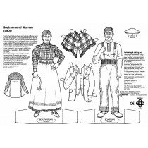 Colour & Cut out Canal Boatman & Boatwoman
