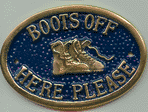 Brass Bridge Plaque - Boots Off